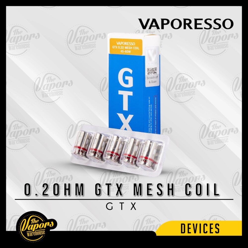 VAPORESSO GTX REPLACEMENT COILS & PODS 0.2ohm GTX Mesh Coil