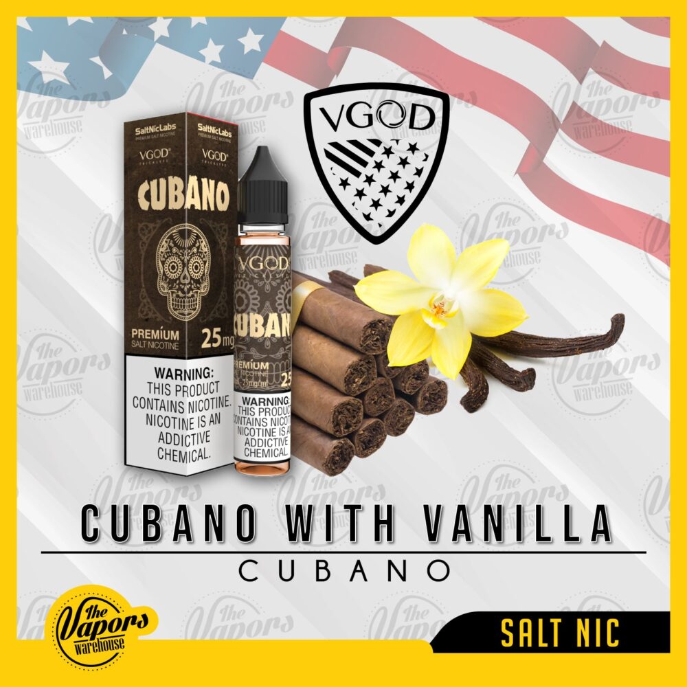 VGOD Cubano Saltnic is flavored like your favorite cigar.