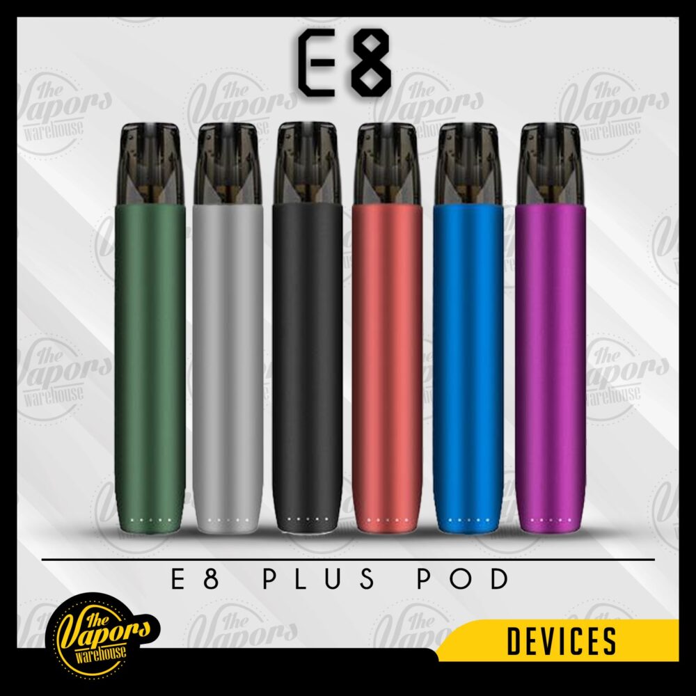 E8 PLUS POD SYSTEM KIT Black,Silver,Blue,Purple,Green