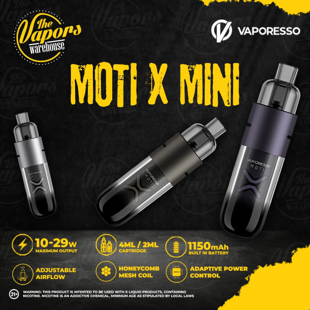 VAPORESSO - MOTI X MINI KIT Aegean Blue,Mystic Purple,Galaxy Silver,Gunmetal Grey,Space Grey,Aurora Green