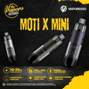 VAPORESSO - MOTI X MINI KIT Aegean Blue,Mystic Purple,Galaxy Silver,Gunmetal Grey,Space Grey,Aurora Green