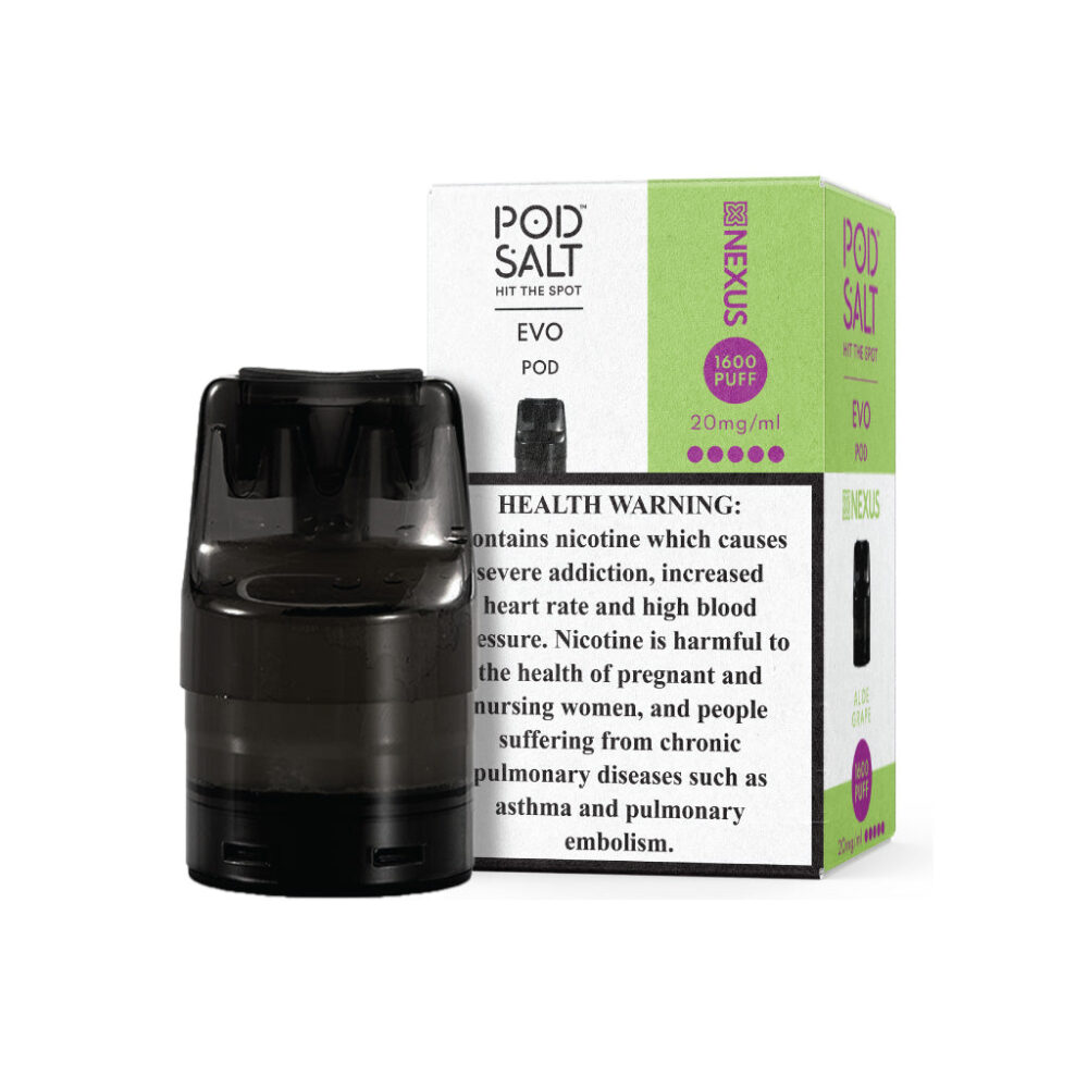 PODSALT EVO PODS Nexus - Guava Granadilla / 2%,Core - Guarana / 2%,Core - Candy / 2%,Nexus - Aloe Grape / 2%,Nexus - Rainbow / 2%,Core - Pineapple Ice / 2%,Nexus - Peach Mango / 2%,Core - Orange Ice / 2%,Nexus - Strawberry Dragonfruit / 2%,Nexus - Soul Mango / 2%,Nexus - Tobacco / 2%,Nexus - Strawberry Kiwi / 2%,Nexus - Strawberry Ice Cream / 2%