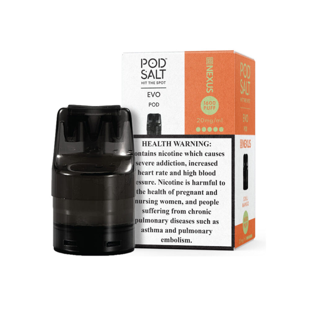 PODSALT EVO PODS Nexus - Guava Granadilla / 2%,Core - Guarana / 2%,Core - Candy / 2%,Nexus - Aloe Grape / 2%,Nexus - Rainbow / 2%,Core - Pineapple Ice / 2%,Nexus - Peach Mango / 2%,Core - Orange Ice / 2%,Nexus - Strawberry Dragonfruit / 2%,Nexus - Soul Mango / 2%,Nexus - Tobacco / 2%,Nexus - Strawberry Kiwi / 2%,Nexus - Strawberry Ice Cream / 2%