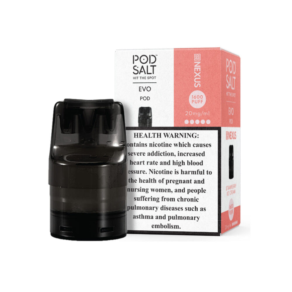 PODSALT EVO PODS Nexus - Guava Granadilla / 2%,Core - Guarana / 2%,Core - Candy / 2%,Nexus - Aloe Grape / 2%,Nexus - Rainbow / 2%,Core - Pineapple Ice / 2%,Nexus - Peach Mango / 2%,Core - Orange Ice / 2%,Nexus - Strawberry Dragonfruit / 2%,Nexus - Soul Mango / 2%,Nexus - Tobacco / 2%,Nexus - Strawberry Kiwi / 2%,Nexus - Strawberry Ice Cream / 2%