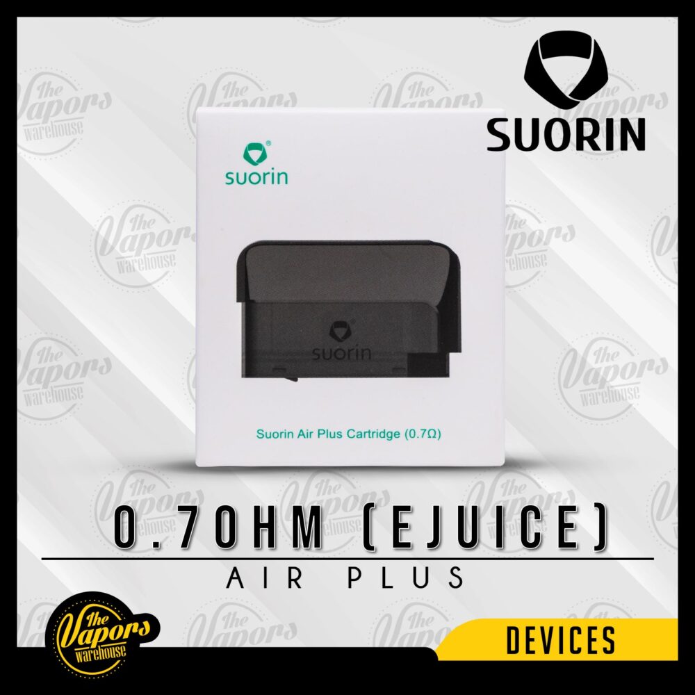 SUORIN AIR PLUS REPLACEMENT PODS 1.0ohm (SaltNic),0.7ohm (Ejuice)