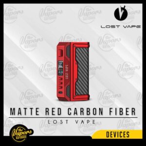 LOST VAPE THELEMA Quest 200W Box Mod Matte Red Carbon Fiber