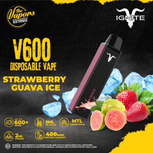 IGNITE - V600 DISPOSABLE DEVICE (600 Puffs) Strawberry Guava / 2%