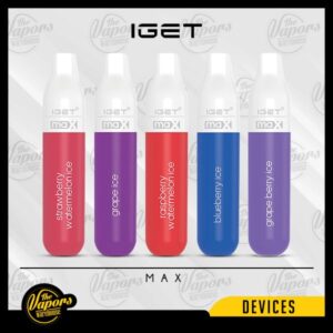 IGET Max Disposables Device (2300 Puffs) Lush Ice,Blackberry Raspberry Ice,Passion Fruit Ice,Mint King,Pineapple Mango Ice,Blackberry Ice,Blueberry Raspberry Ice,Strawberry Mango Ice,Strawberry Watermelon,Grape Ice,Raspberry Watermelon Ice,Blueberry Ice,Grape Berry Ice