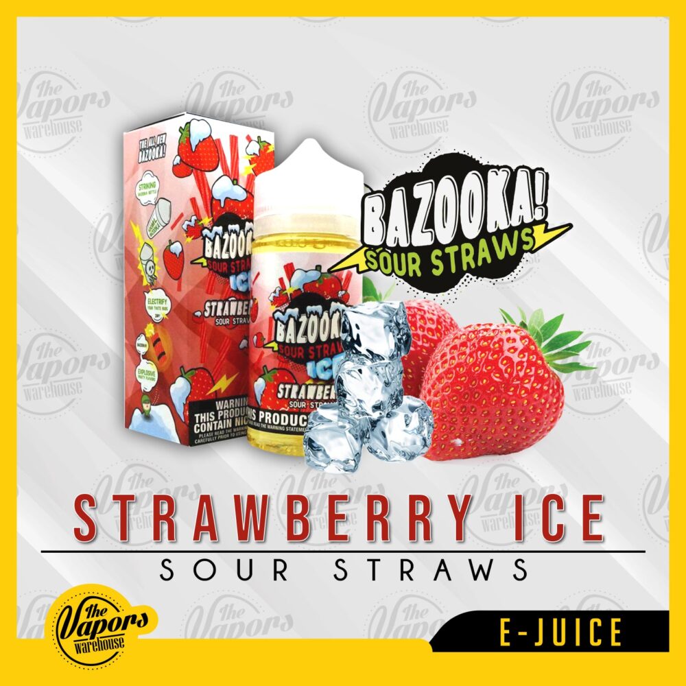 bazooka vape strawberry sour straws on ice