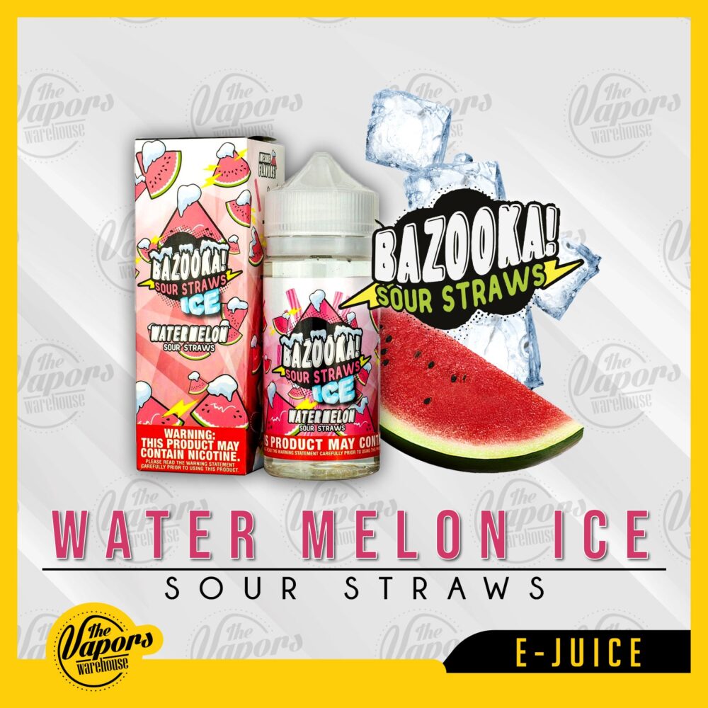 bazooka vape watermelon sour straws on ice